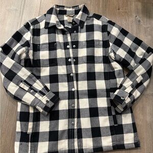 Duluth Trading Black and White Plaid Jacket Shacket Size M
